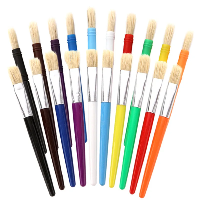 10 Candy Color Oil Painting Brush round Flat Head Plastic Rod Graffiti