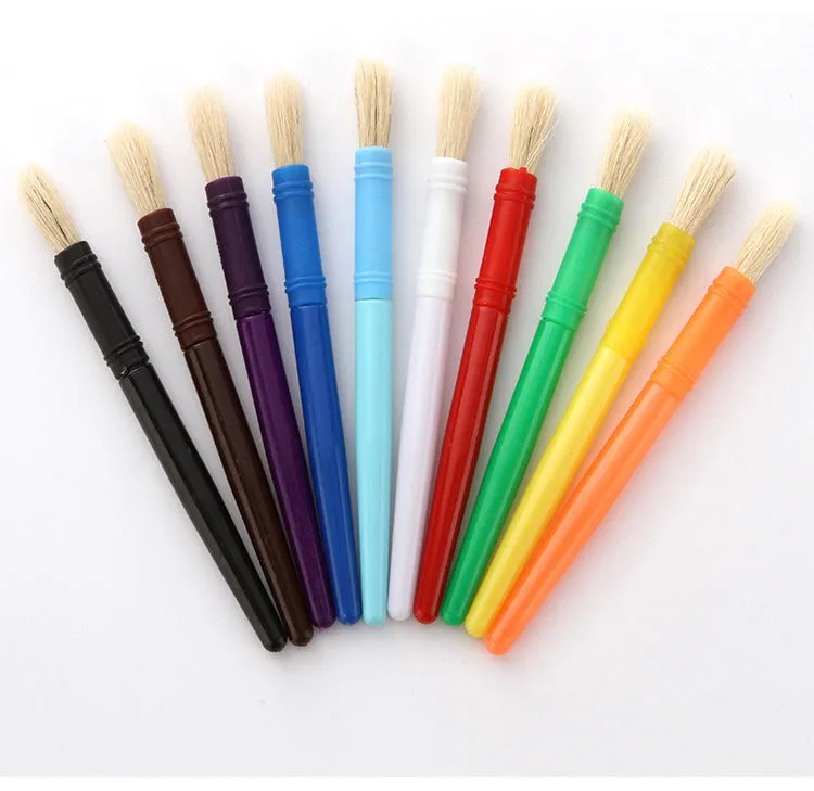 10 Candy Color Oil Painting Brush round Flat Head Plastic Rod Graffiti