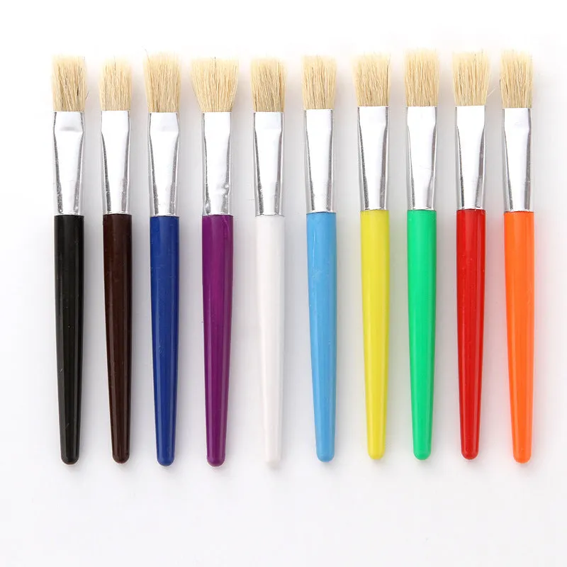 10 Candy Color Oil Painting Brush round Flat Head Plastic Rod Graffiti