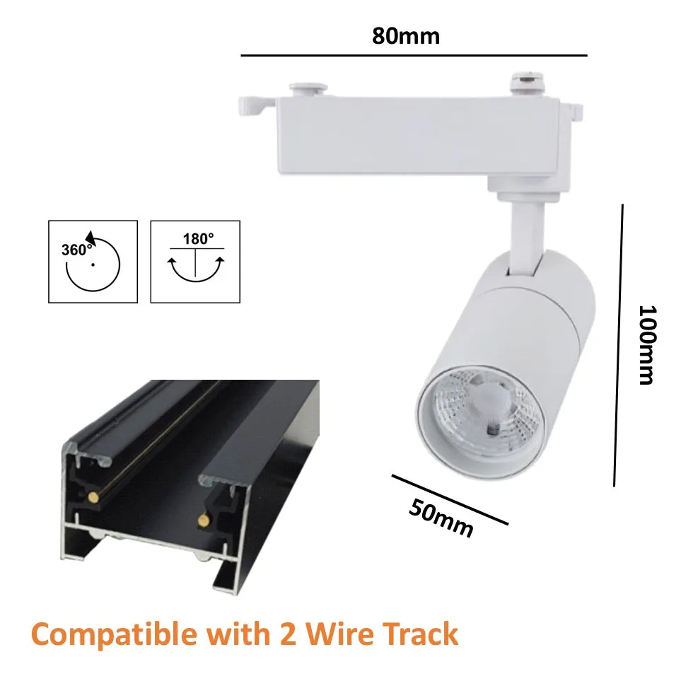 10w Cob Track Light 6007 White body