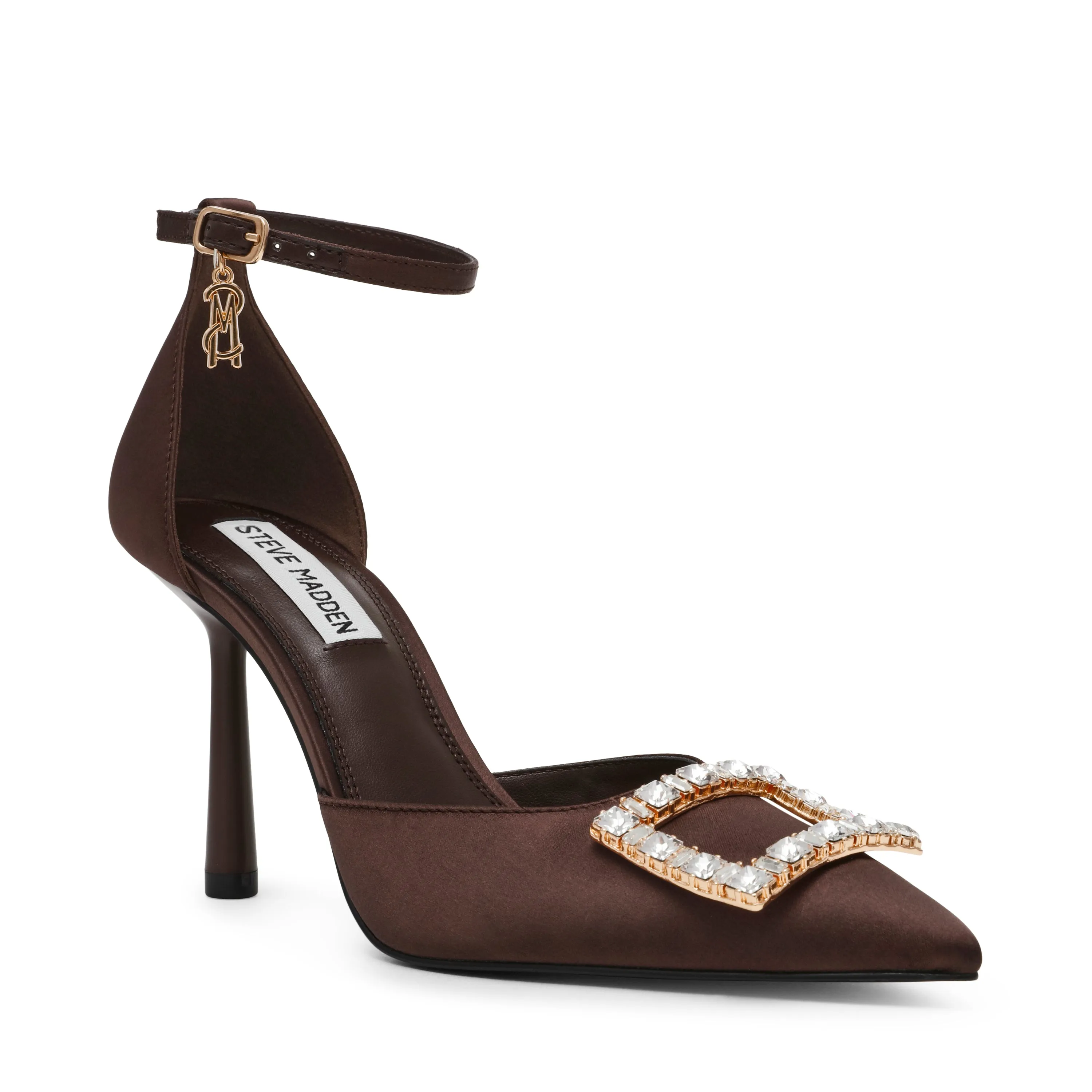 Accession Heeled Sandals BROWN SATIN