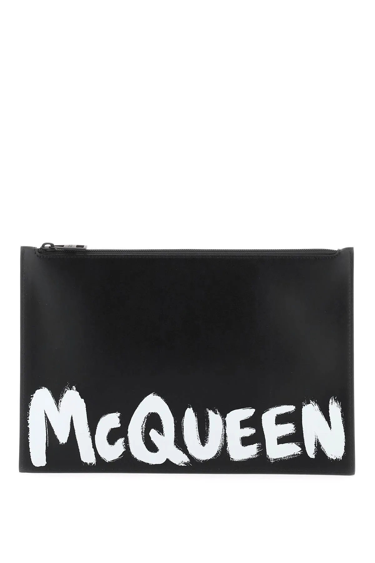 ALEXANDER MCQUEEN 'mcqueen graffiti' leather flat pouch