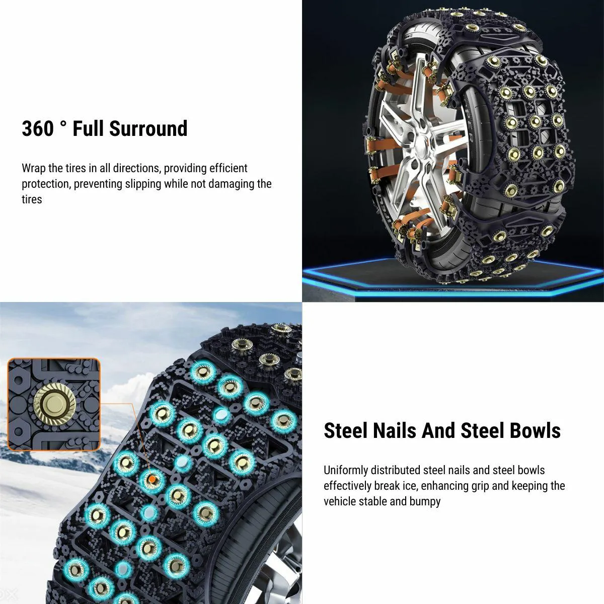 Anti-Skid Snow Chains for Tesla Model 3/X/S/Y