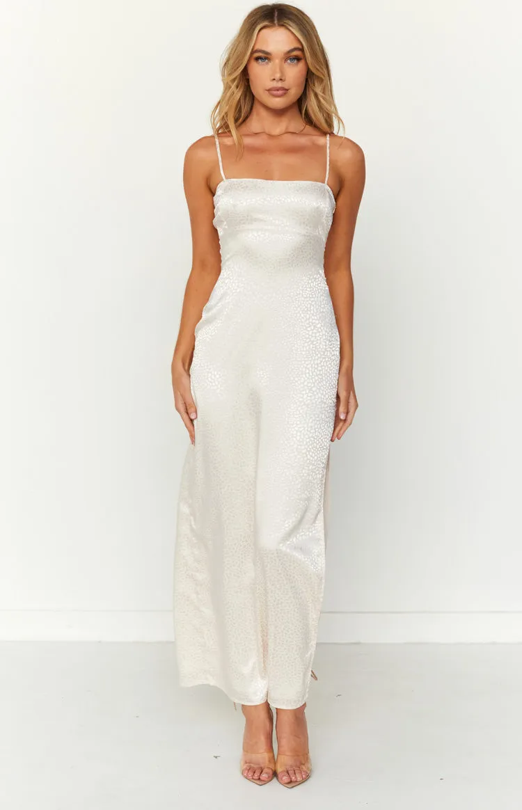 Aria Off White Backless Maxi Dress