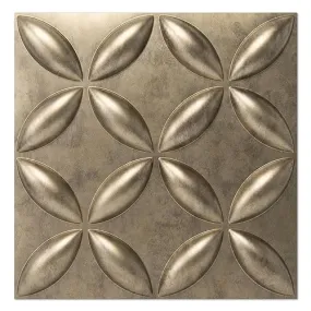 Art3d Texture 3D Wall Panels, PVC Wall Panels for Interior Wall Decor Pack of 12 Tiles 32 Sq Ft, Antique Gold, 19.7"x19.7"