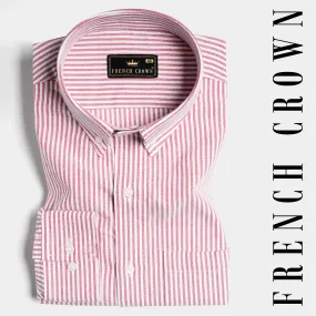 Bashful Pink and White PinStriped Royal Oxford Shirt