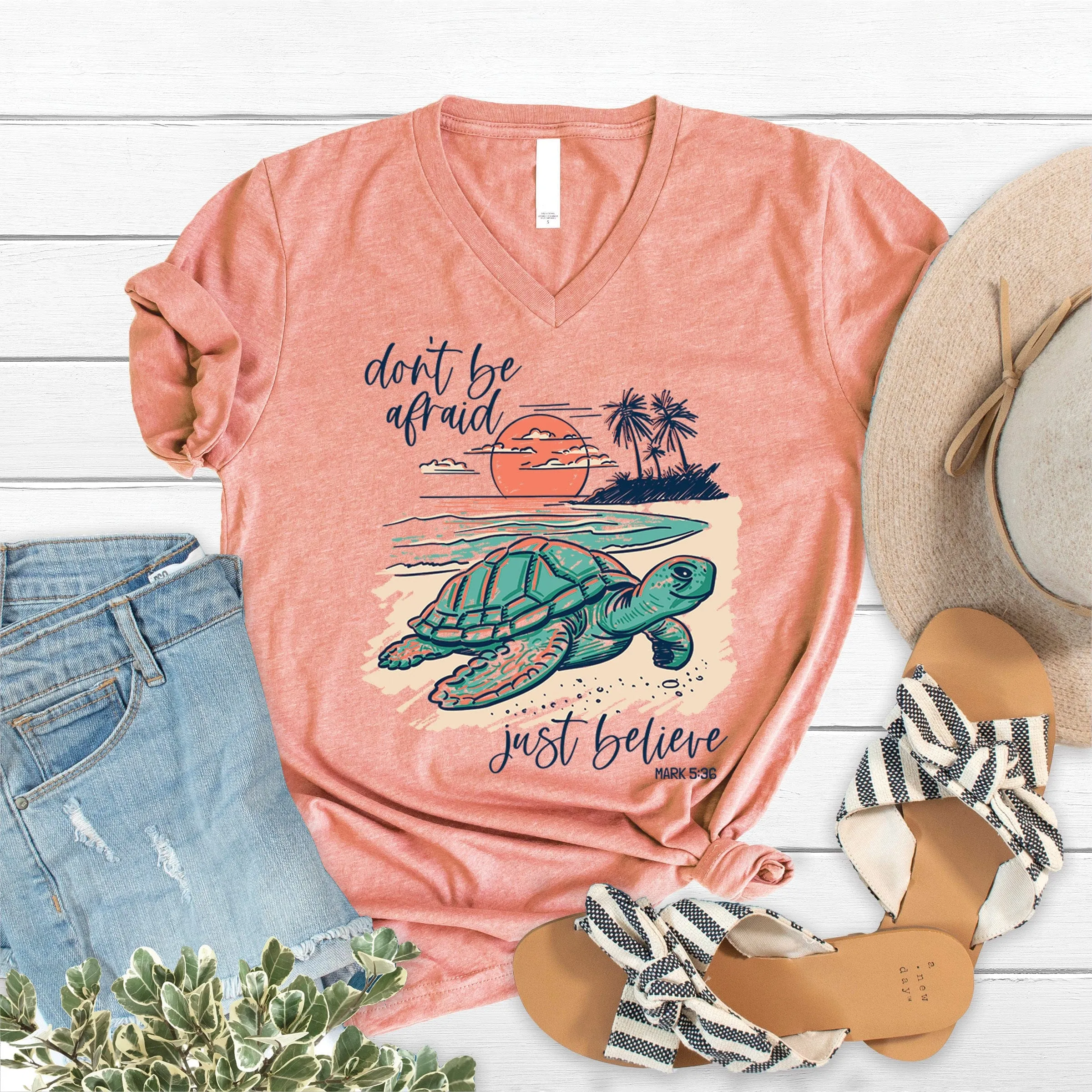 Believe Turtle V-Neck