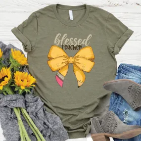 Blessed Teacher Bow Tee