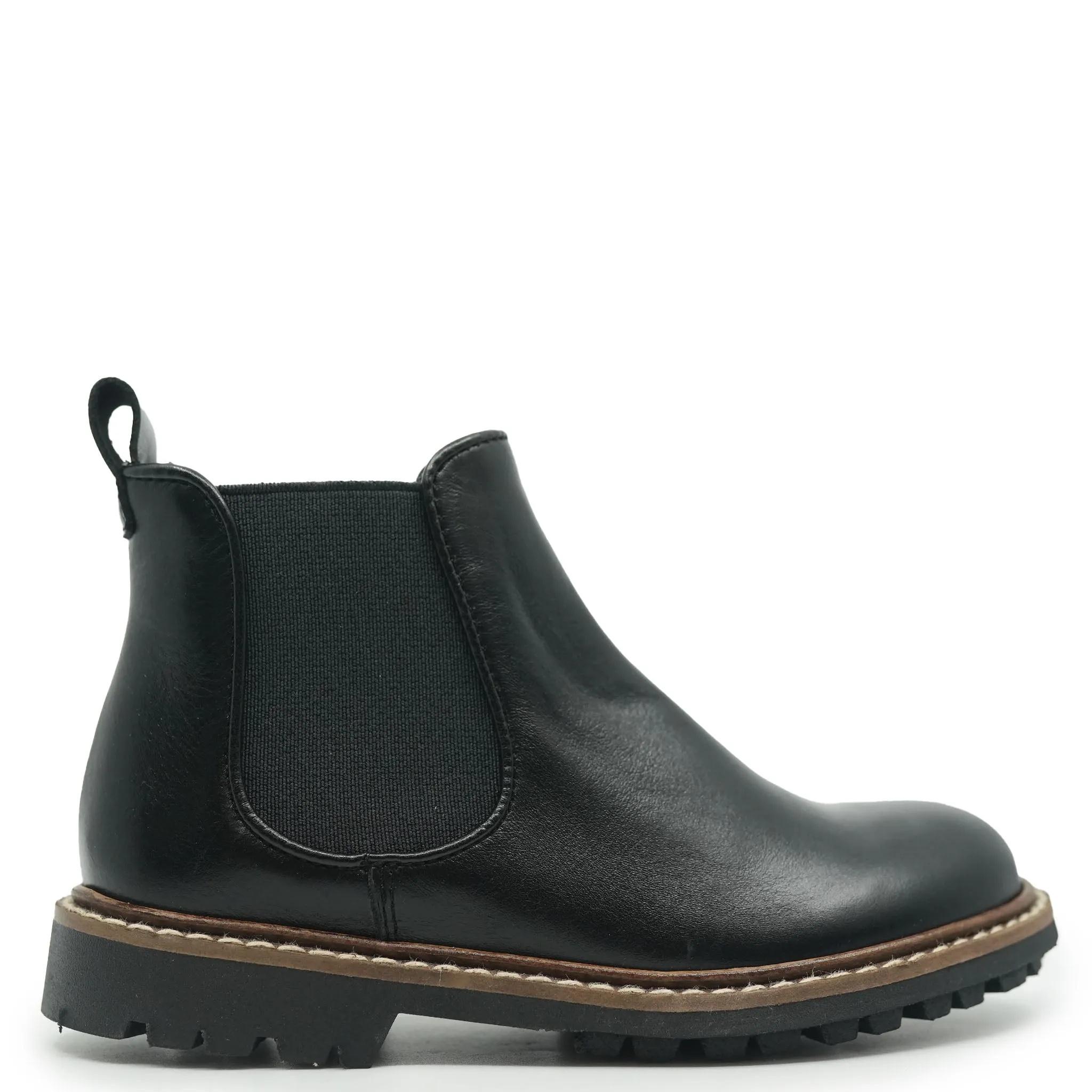 Bonpoint Mathis Black Leather Slip On Bootie