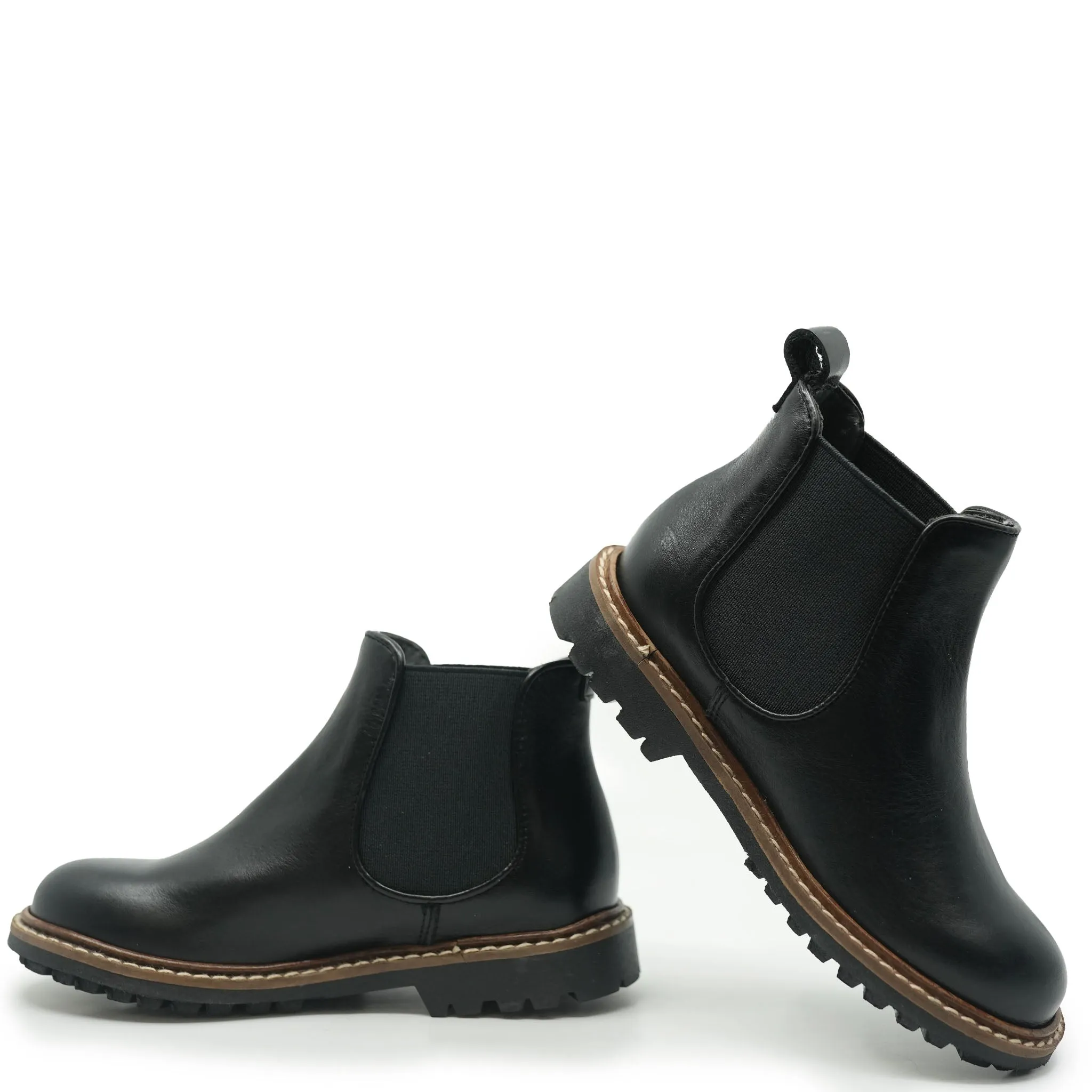 Bonpoint Mathis Black Leather Slip On Bootie