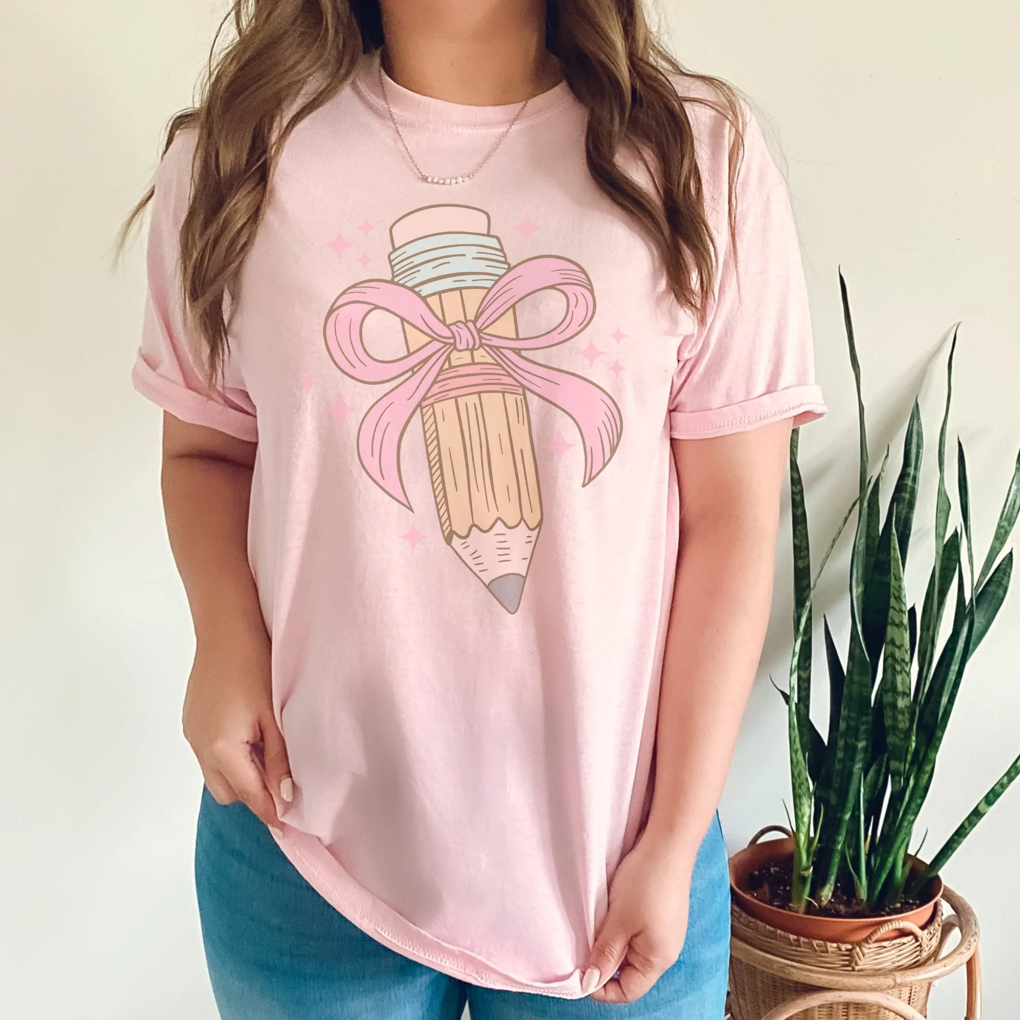 Bow Pencil Retro T Shirt