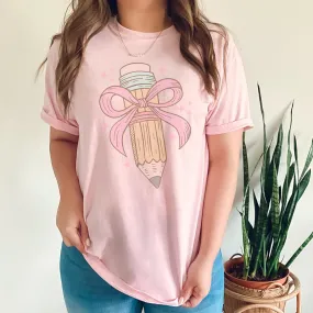 Bow Pencil Retro T Shirt