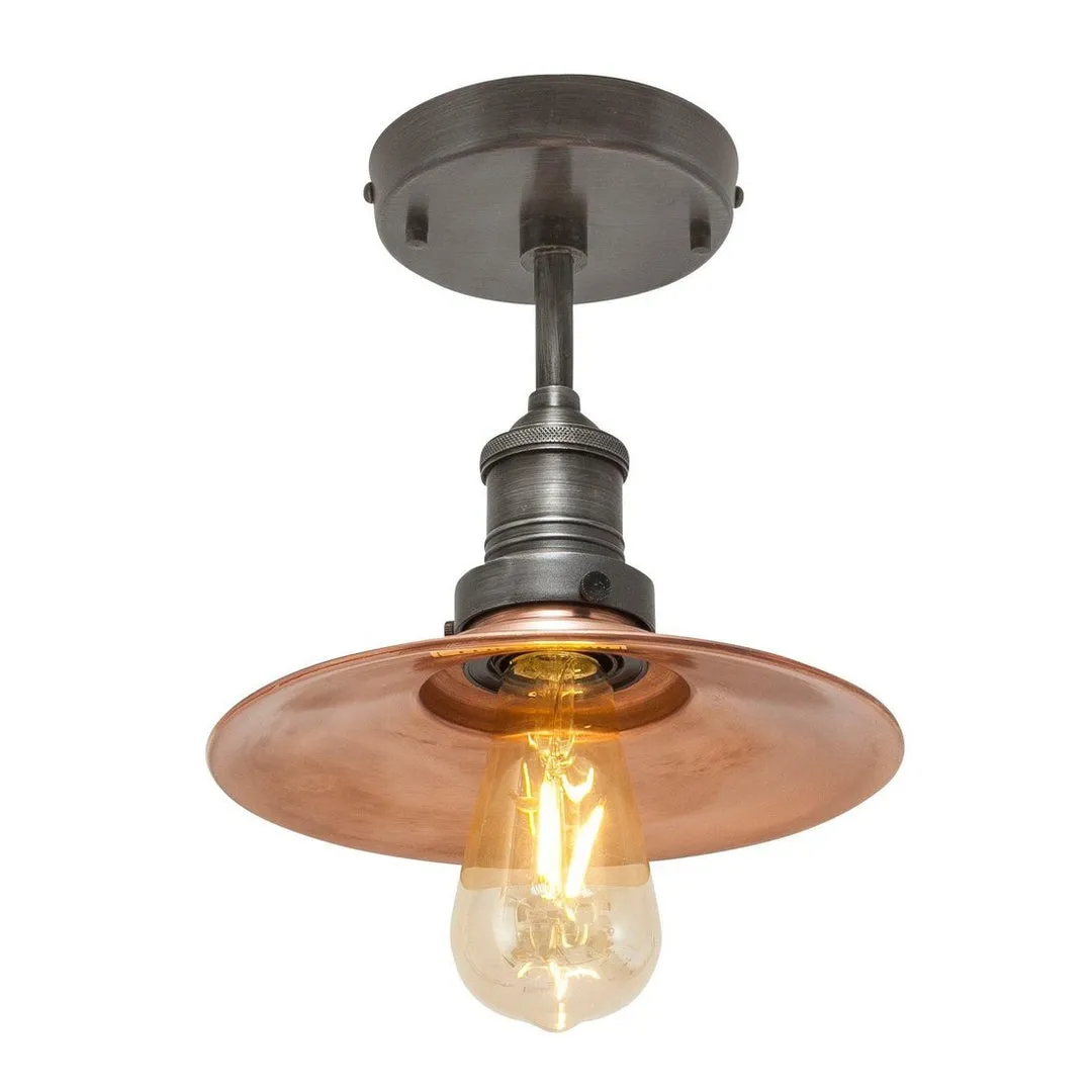 Brooklyn Flat Flush Mount Light - Copper - 8 inch - Industville