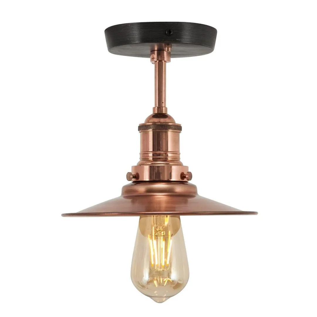 Brooklyn Flat Flush Mount Light - Copper - 8 inch - Industville