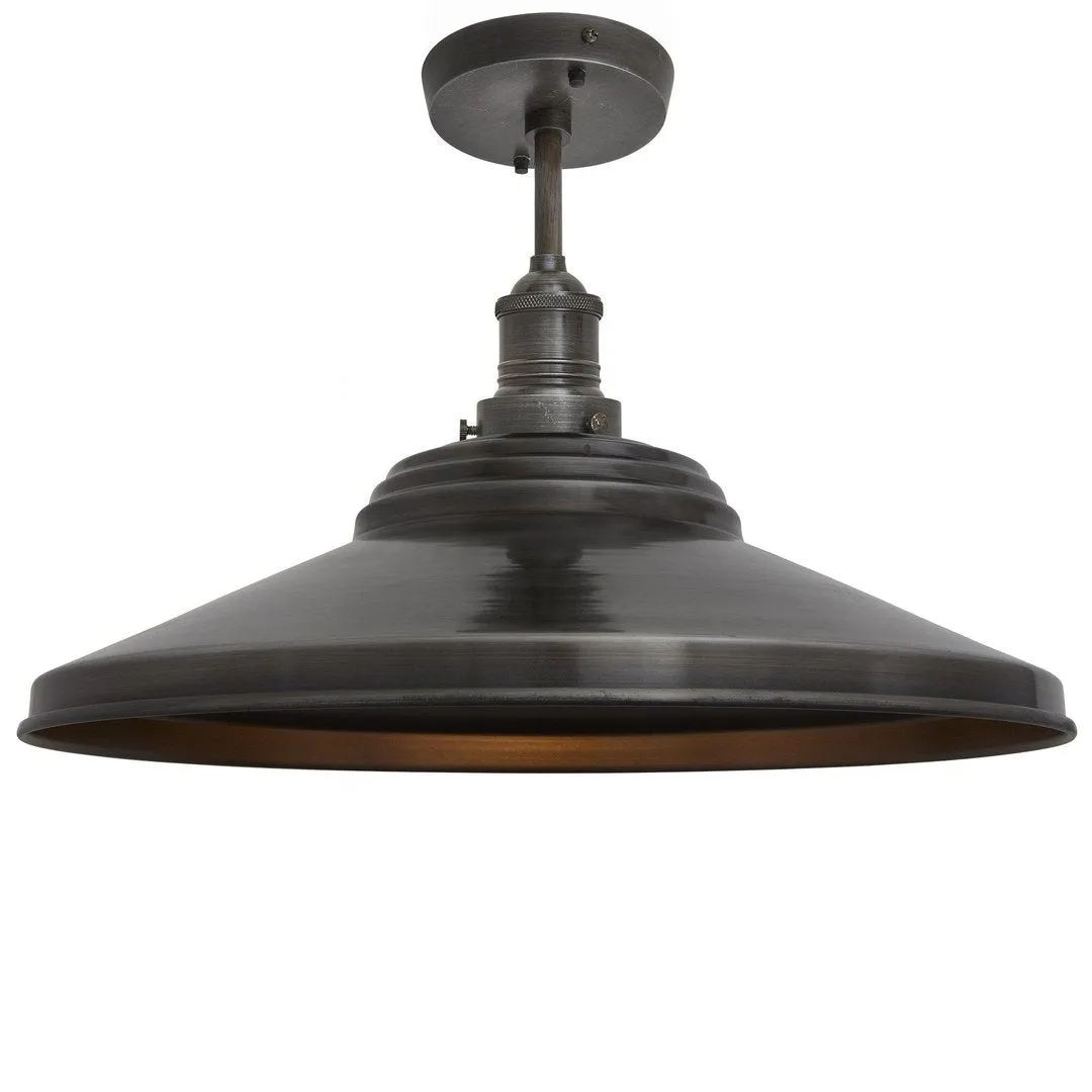 Brooklyn Giant Step Flush Mount Light - Pewter - 18 inch - Industville