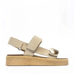 Casdagmar Beige Suede Velcro Sandals