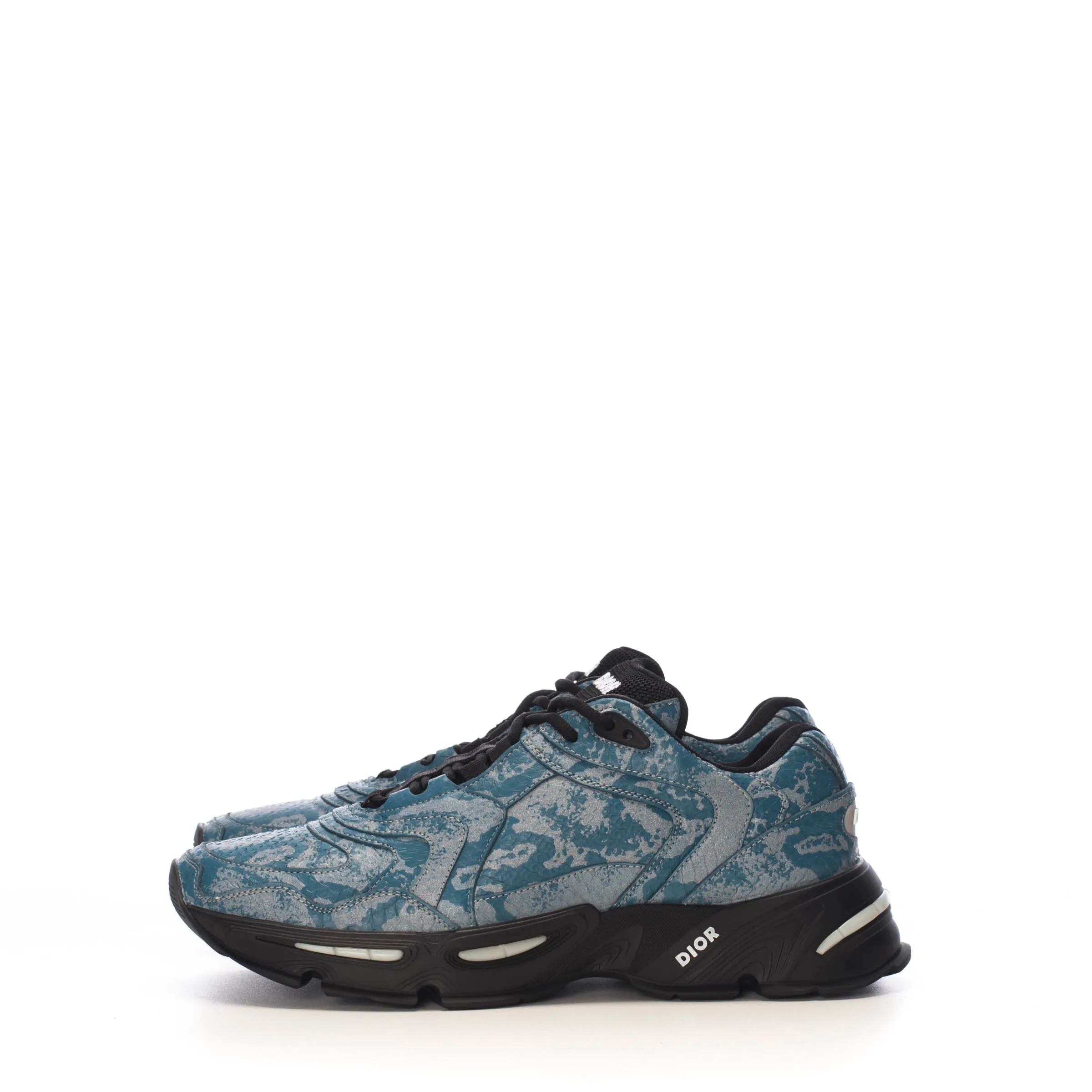 CD1 Sneaker In Blue Layers & Reflective Grey Python Leather