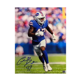 Christian Benford Running in Blue Signed 11x14 Photo