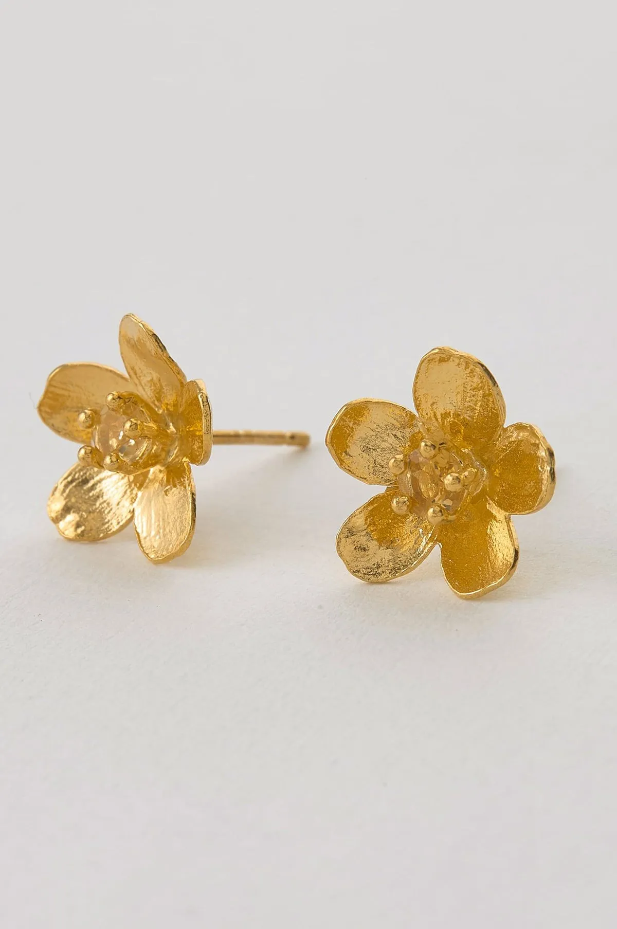 Citrine Buttercup Earrings Gold