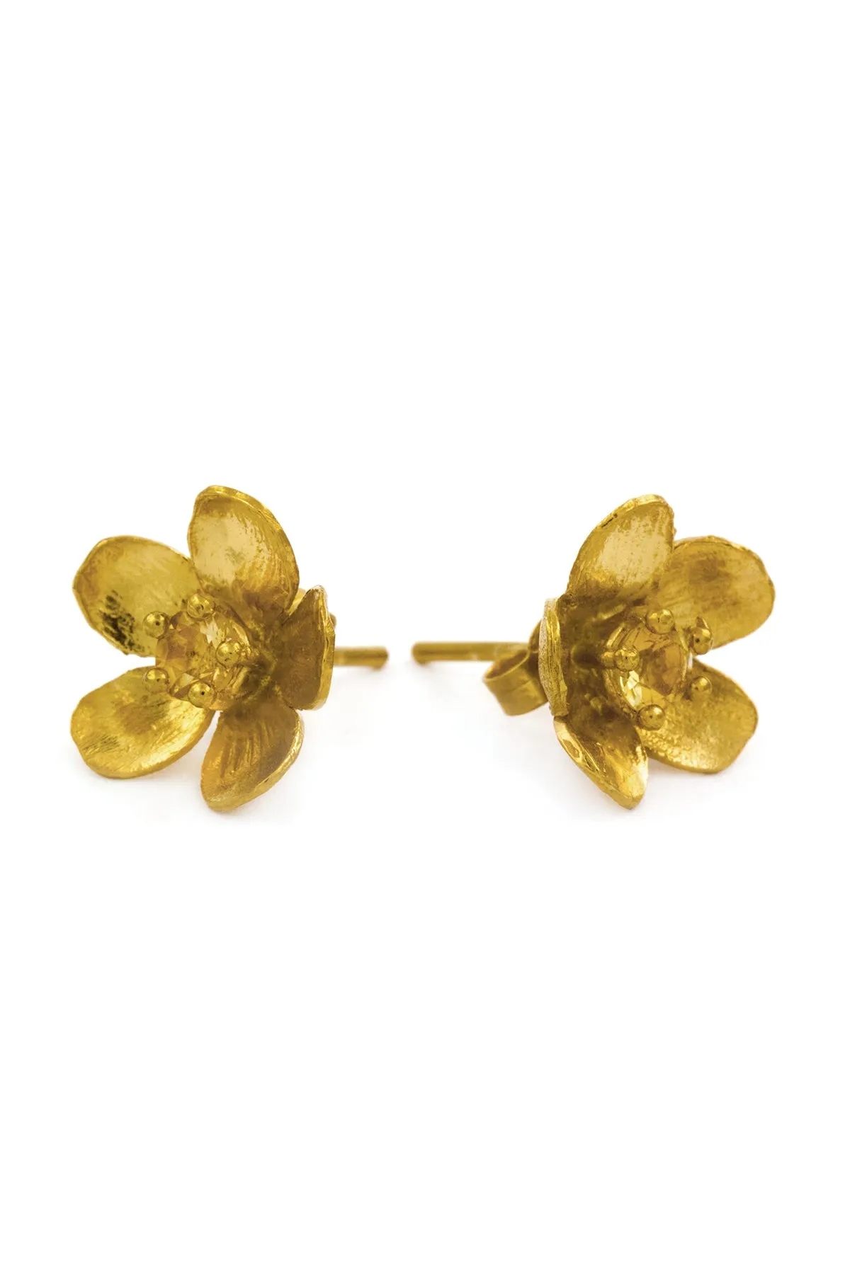 Citrine Buttercup Earrings Gold