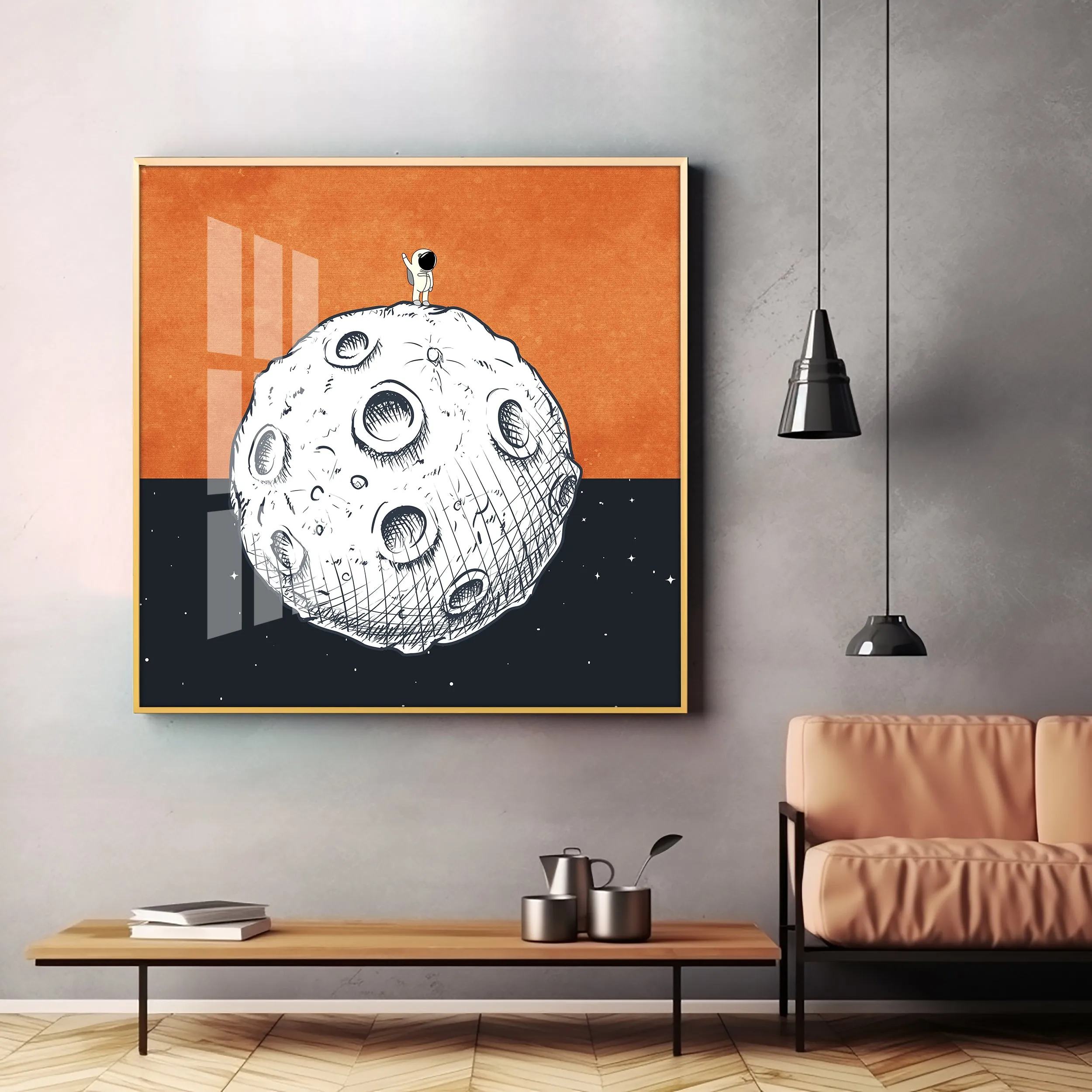 Conquering The Moon Premium Acrylic Square Wall Art