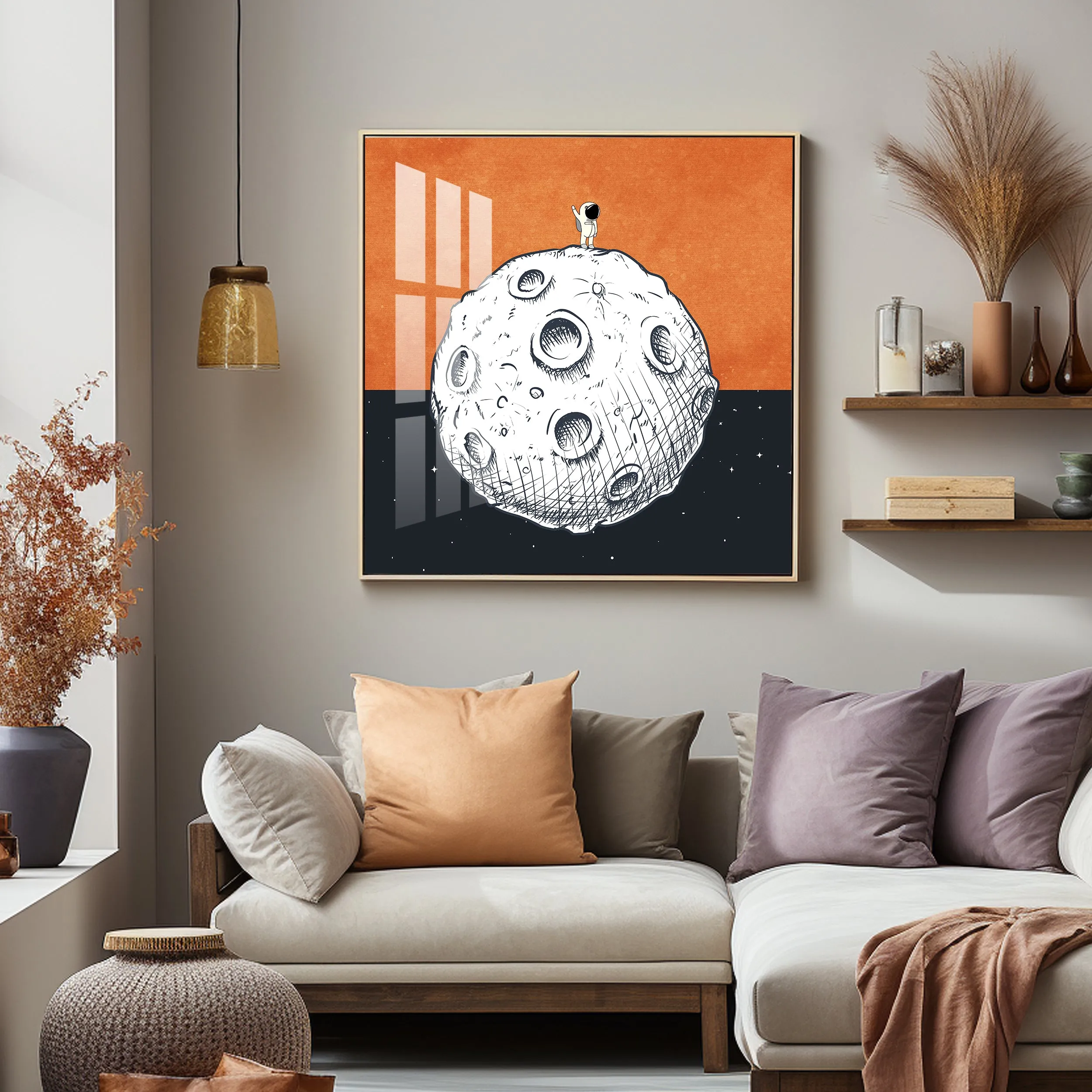 Conquering The Moon Premium Acrylic Square Wall Art