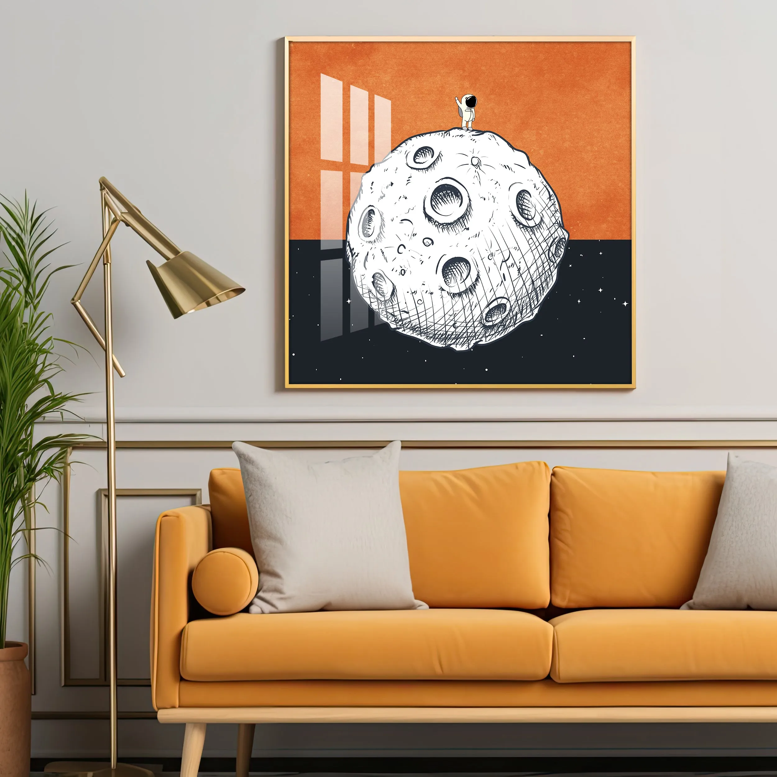 Conquering The Moon Premium Acrylic Square Wall Art