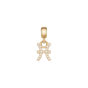 Crystal Zodiac Charm Gold