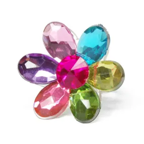 Dazzling Daisy Rainbow Gem Rings