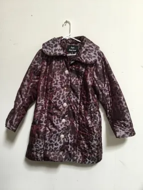 Dennis Basso Printed Water Resistant Quilted Coat X-Small	Wine Leopard