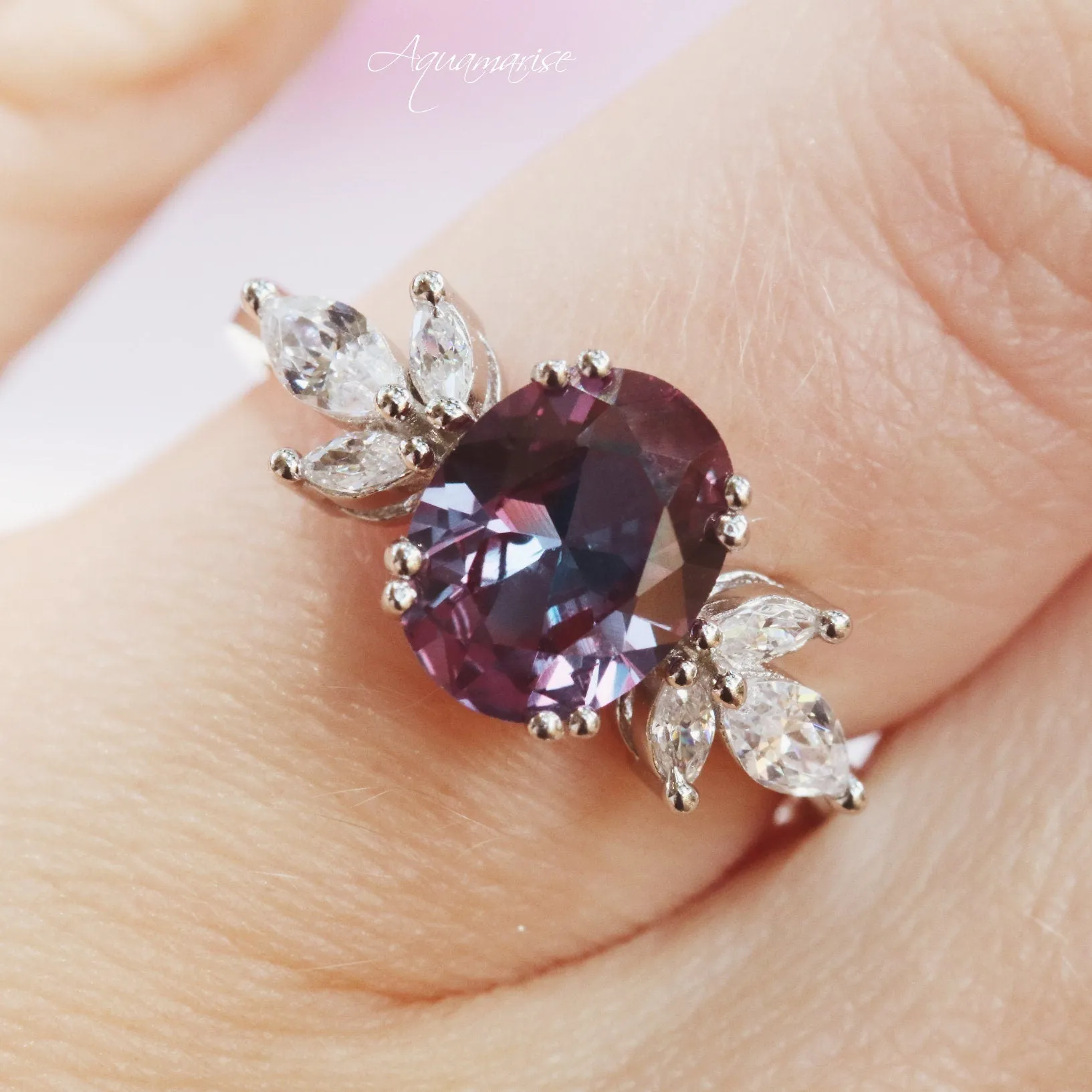 Eva Alexandrite Ring- Sterling Silver