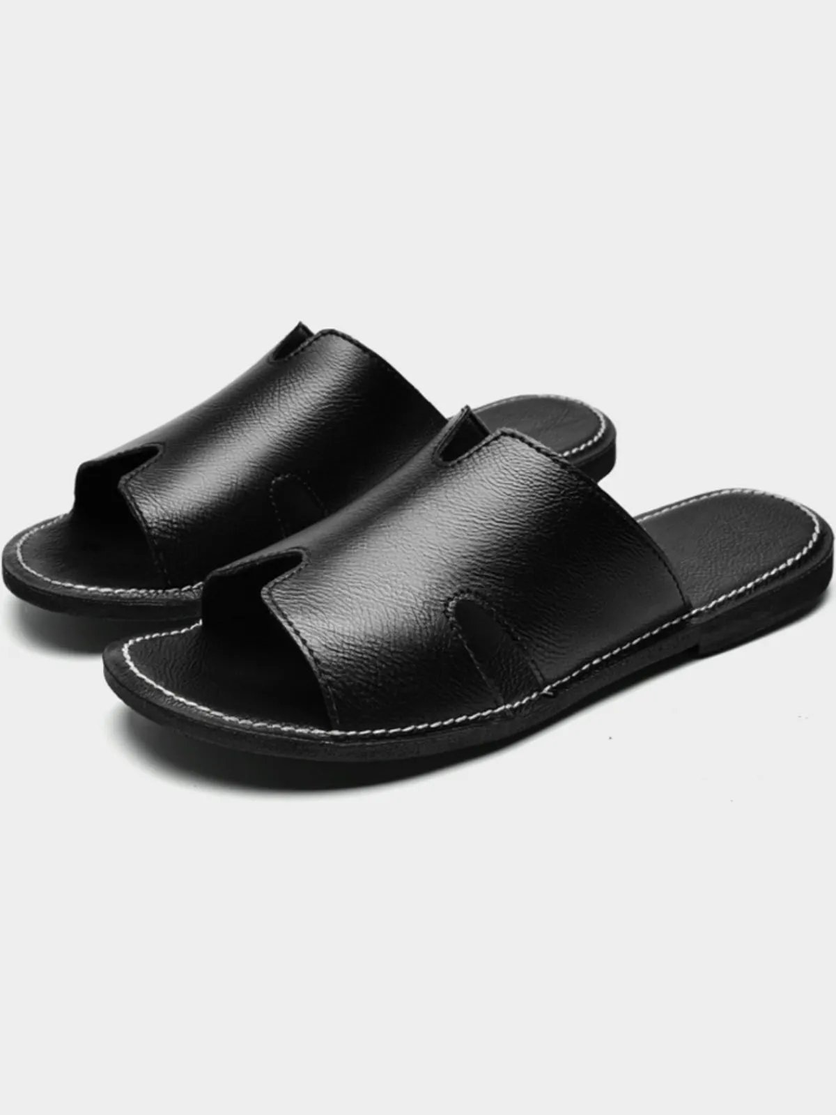 Fashion Genuine Leather Slip-On Sandals