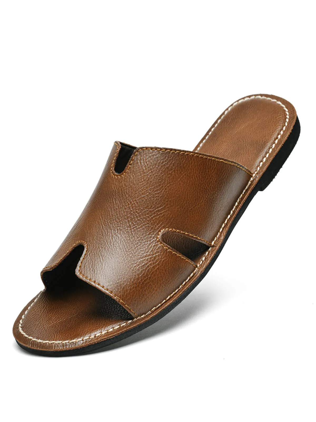 Fashion Genuine Leather Slip-On Sandals