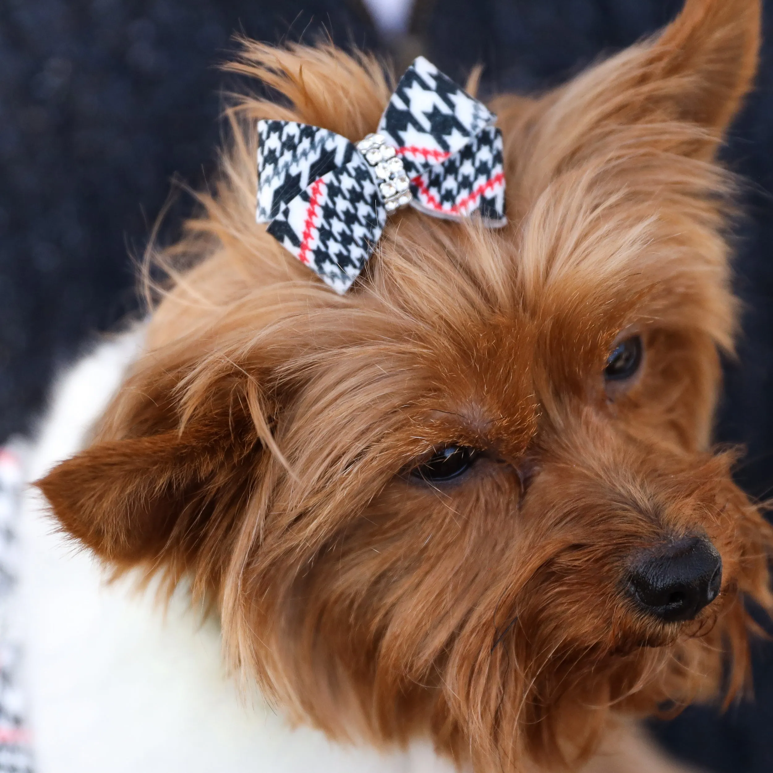 Glen Houndstooth Nouveau Bow Hair Bow