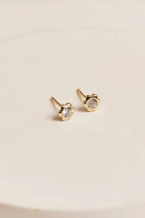 Jade Stud Earrings Gold