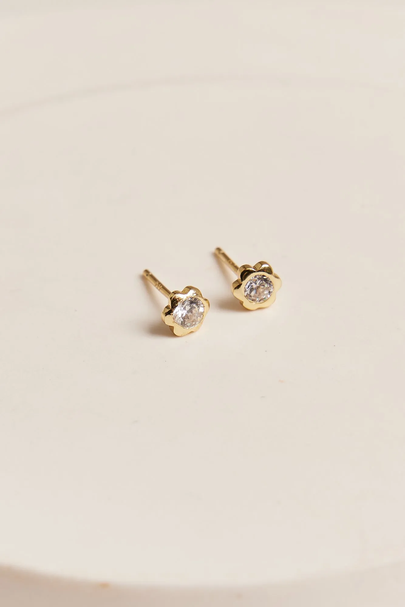 Jade Stud Earrings Gold