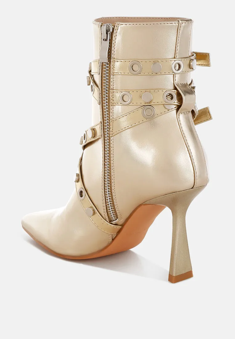 Jaunts Eyelets & Studs Harness Ankle Boots