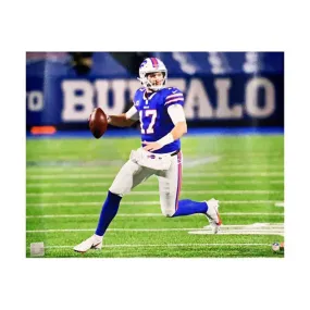 Josh Allen Unsigned Running with Ball 16x20 Photo