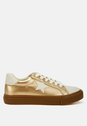 Jumping jacks Metallic Faux Leather Star Sneakers