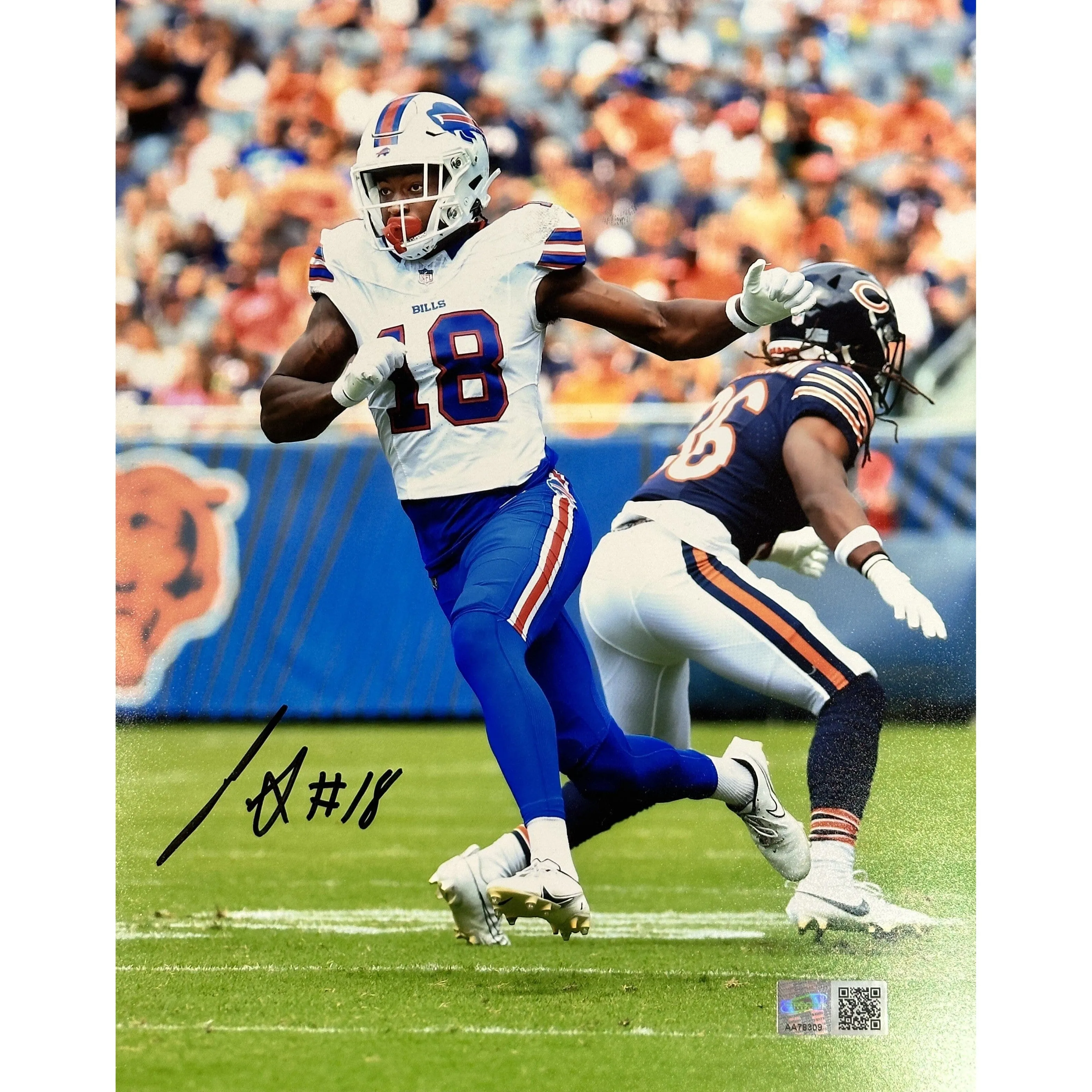 Justin Shorter Signed Running Route vs Bears Photo