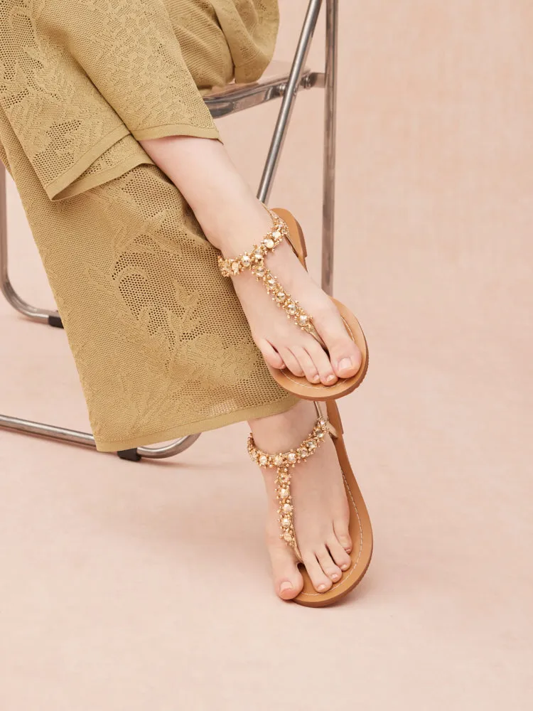 Kienna Embellished T-bar Sandals