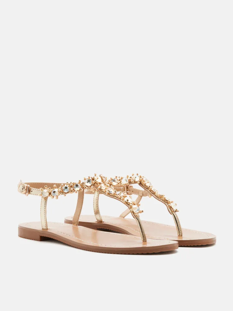 Kienna Embellished T-bar Sandals