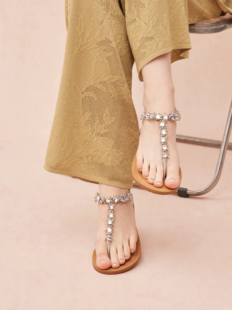 Kienna Embellished T-bar Sandals