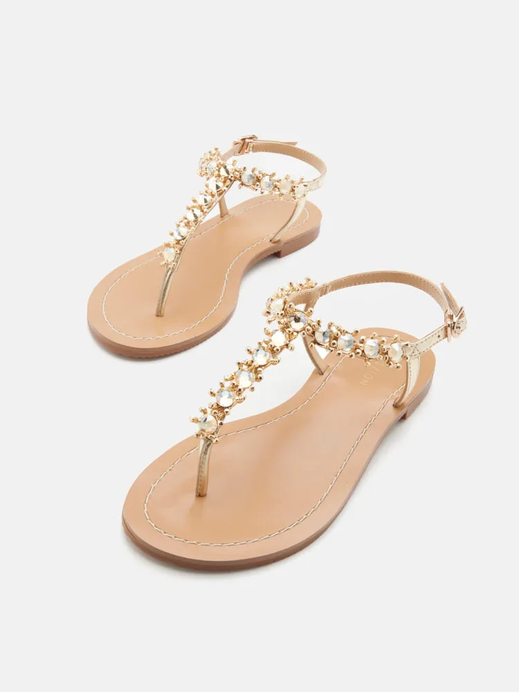 Kienna Embellished T-bar Sandals