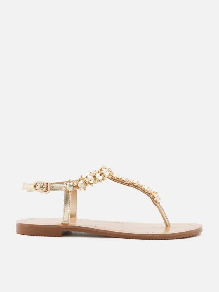 Kienna Embellished T-bar Sandals