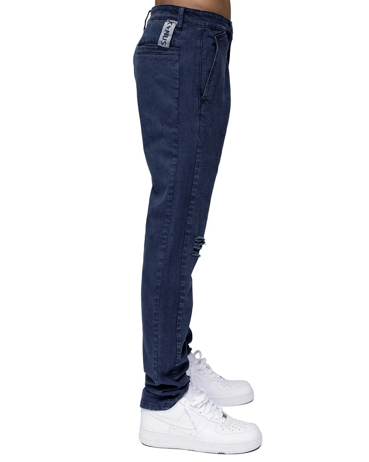 Konus Men's Ankle Zipper Pants In Navy