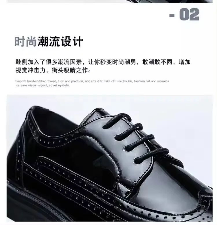 Men Formal Leather Shoes Dress Wedding Oxford Brogue Male Footwear Work Boots