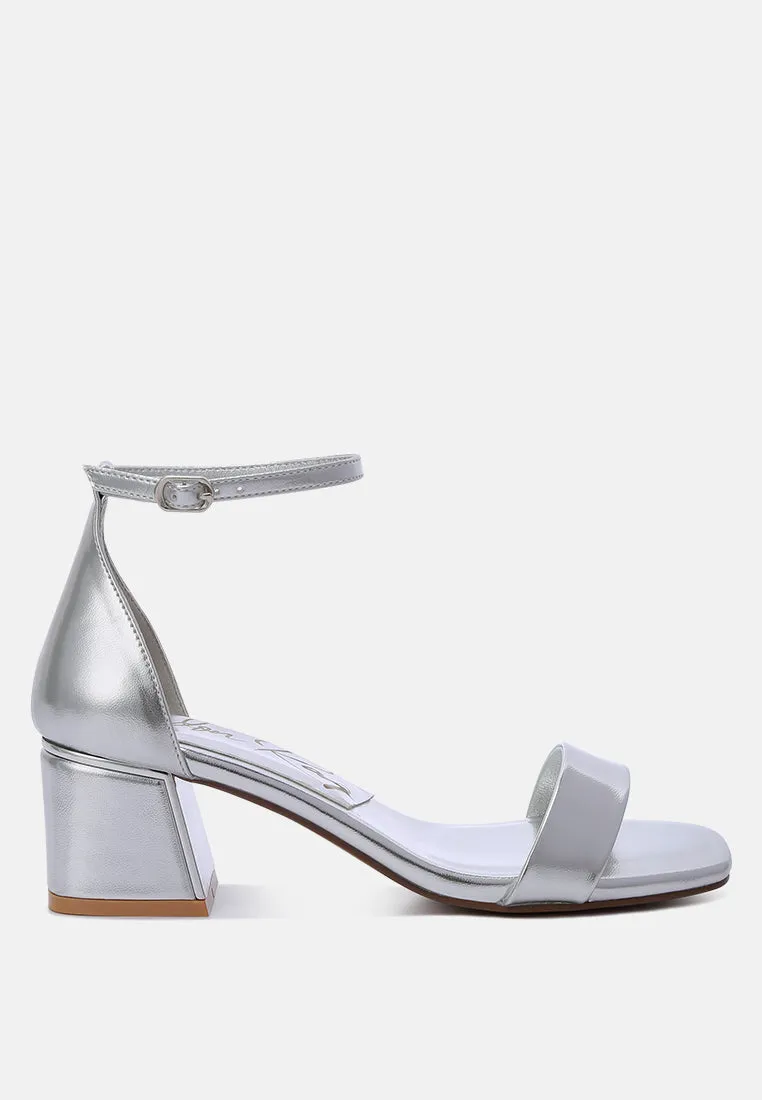 metallic block heel sandals by RUW