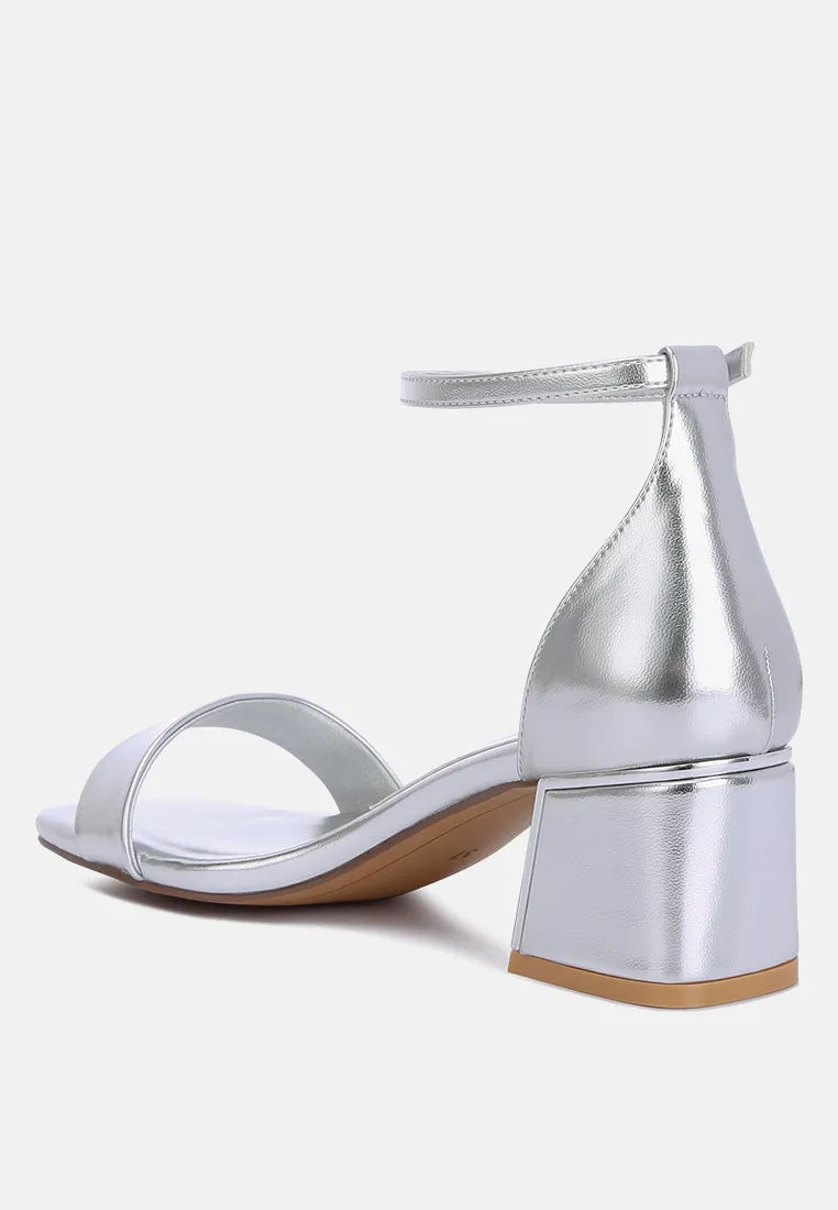 metallic block heel sandals by RUW