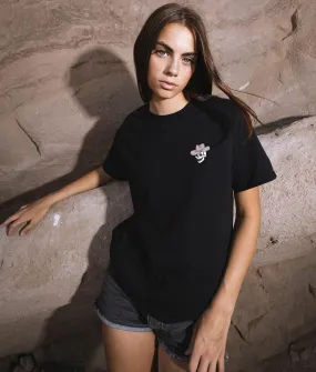 Skull Cowboy Embroidered Womens Tee